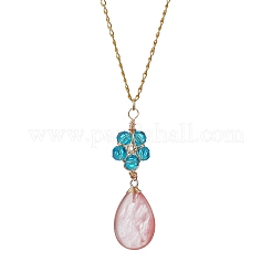 Set di gioielli a goccia in vetro e quarzo ciliegia sintetico&nbsp;SJEW-JS01292