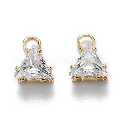 Ciondoli in ottone con zirconi chiari&nbsp;ZIRC-G170-15G