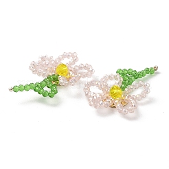 Handgefertigte gewebte Cabochons aus Glasperlen&nbsp;GLAA-C028-01A