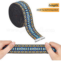 Rubans polyester jacquard style ethnique&nbsp;SRIB-WH0011-030