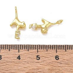 Pendenti in zirconi cubici trasparenti in micro pavè di ottone&nbsp;KK-CBAD9DF-06G