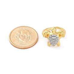 Manschettenfingerringe aus Messing mit Mikropflaster und klarem Zirkonia für Damen&nbsp;RJEW-C116-15G