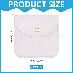 10 sac de rangement pour bijoux en velours avec bouton-pression&nbsp;ABAG-HY0001-17C