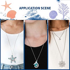 DIY-Set zur Herstellung einer Halskette mit Druckknopfmotiv „Ozean“&nbsp;DIY-SC0021-48