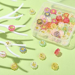 60 pz 12 colori perle di vetro verniciate a spruzzo trasparenti&nbsp;GLAA-CJ0001-85