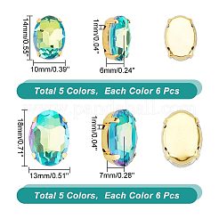 60 Stück ovaler Strass zum Aufnähen in 10 Stilen&nbsp;DIY-UN0004-34