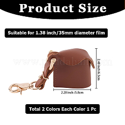 2 funda rectangular de piel sintética para cámara&nbsp;AJEW-CL0002-26