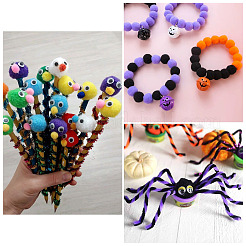 800 Stück 8 Stile Halloween handgemachte DIY Puppe Handwerk Pom Pom Garn Pom Pom Bälle&nbsp;FABR-TA0001-02