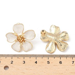 Blumenlegierung Emaille Ohrstecker&nbsp;EJEW-P310-01G-01