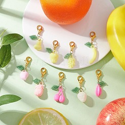 Decoraciones colgantes de semillas de acrílico y vidrio con frutas&nbsp;HJEW-MZ00346