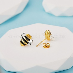 Orecchini a bottone in ottone con ape da donna&nbsp;JE920A