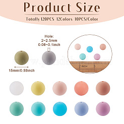 120 pz 12 colori perline in silicone&nbsp;SIL-TA0001-15