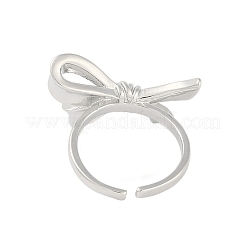 Offener Manschettenring aus Messing mit Schleife für Damen&nbsp;RJEW-M176-01A-P