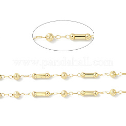 Colonna in ottone e catene a maglie rotonde con perline&nbsp;CHC-P016-14G-01