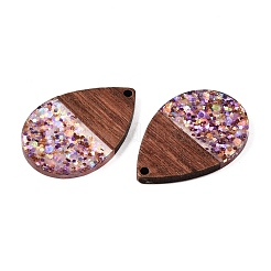 Pendentifs en résine époxy et bois de noyer&nbsp;RESI-T057-11C