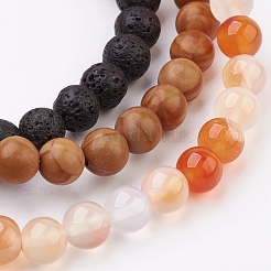 Bracelets extensibles en pierre naturelle mélangée&nbsp;BJEW-JB03600