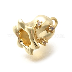 Pendentifs avec zircon cubiques à micro-pavés en laiton&nbsp;KK-Q035-15G-02