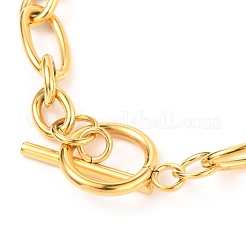 Unisex-Armbänder aus 304er Edelstahl mit PVD-Vakuumbeschichtung und Figaro-Kette&nbsp;BJEW-H541-06A-G