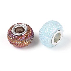 Perline europee in resina con foro grande e strass&nbsp;OPDL-T003-01B