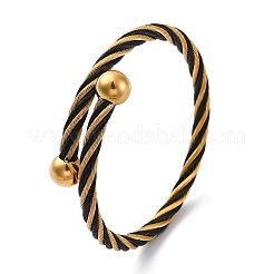 Pulseras de torsión de acero inoxidable 304 para mujer&nbsp;BJEW-P310-19MC