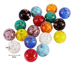 18pcs 9 Farben handgemachte Goldsand-Bunte Malereiperlen&nbsp;LAMP-SZ0001-05