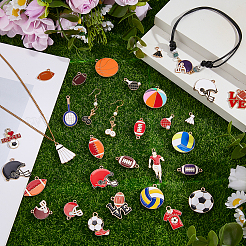 32 pendentif en alliage émaillé de la série sportive&nbsp;ENAM-FH0001-93