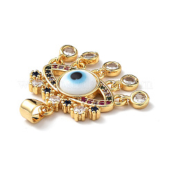 Pendentifs mauvais œil au chalumeau avec zircone cubique colorée&nbsp;ZIRC-L102-13G-09