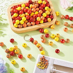 240pcs 6 Farben natürliche Holzperlen&nbsp;WOOD-TA0002-74D