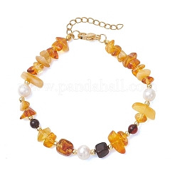 Braccialetti con perline in ambra naturale&nbsp;BJEW-JB13660