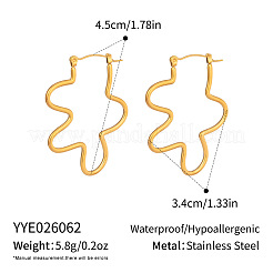 Boucles d'oreilles créoles irrégulières en acier inoxydable 304 pour femmes&nbsp;JA4483