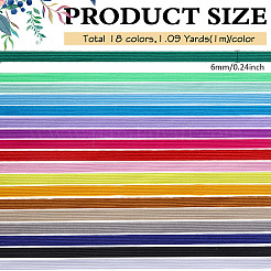 18 m flache elastische Polyesterschnur in zwei Farben&nbsp;EC-ME0001-01