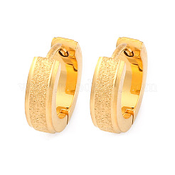 Pendientes de aro de acero inoxidable 304 con destellos de arena para mujer&nbsp;EJEW-M001-23G