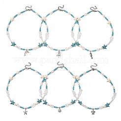 6 collana con ciondolo in lega con animali marini in 6 stili&nbsp;NJEW-JN05346