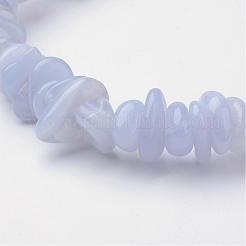 Braccialetti di stirata in rilievo di agata blu naturale dell'agata&nbsp;BJEW-JB02683-01