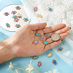 48 Stück 4 Farben Legierungskristall-Strass-Verbindungsanhänger&nbsp;FIND-SW0001-26