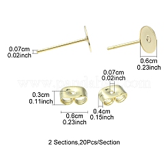 20 pièce de boucles d'oreilles à tige en acier inoxydable 304&nbsp;STAS-YW0001-42D