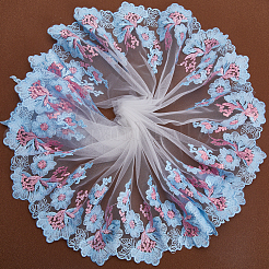 Accesorios de adorno bordados de poliéster con patrón de flores&nbsp;DIY-WH0308-279