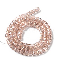 Chapelets de perles en verre électroplaqué&nbsp;EGLA-R030-4x4mm-28