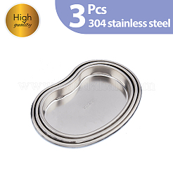 3 bandeja quirúrgica de acero inoxidable 304 de 3 estilos&nbsp;AJEW-BC0004-15