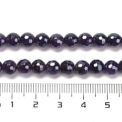 Galvanisierte natürliche Amethyst-Rundperlenstränge&nbsp;G-L598-A05-01