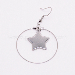 Pendientes colgantes de acero inoxidable&nbsp;LS-STAS-WH0015-37P