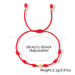 Verstellbare geflochtene Armbänder aus Messingperlen&nbsp;GN5772-1