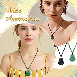 4 collier pendentif Bouddha en verre 2 couleurs&nbsp;NJEW-ME0001-04