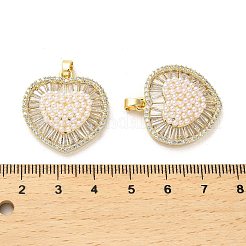 Pendentifs avec zircon cubiques à micro-pavés en laiton&nbsp;KK-K355-16G