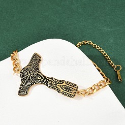 Bracciali a maglie smaltate in acciaio inossidabile 304&nbsp;BJEW-P356-01A-G