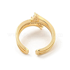 Offene Manschettenringe aus Messing mit Dreiecken und flachen&nbsp;RJEW-G309-28G
