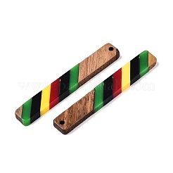 Colgantes de madera de nogal y resina epoxi de color jamaicano&nbsp;RESI-N039-122D