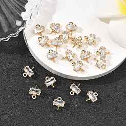 Shegrace Messing-Verbinder-Anhänger mit rechteckigem Zirkonia-Pavé&nbsp;XGRQ2O372-438A-G