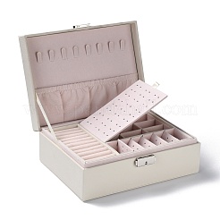 PU-Kunstleder-Schmuck-Organizer-Box mit Schloss&nbsp;CON-P016-B04