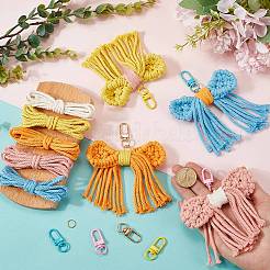 Kit fai da te per realizzare portachiavi con fiocco in cotone intrecciato fatto a mano&nbsp;DIY-SC0028-14